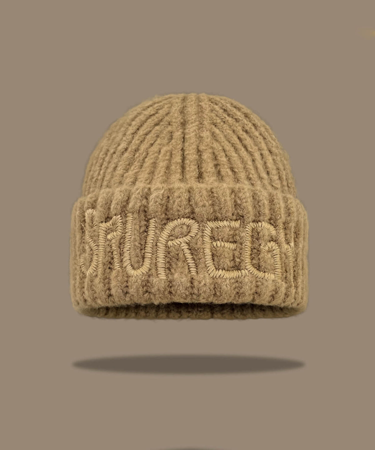 ロゴ刺繍カラーニット帽/ビーニー