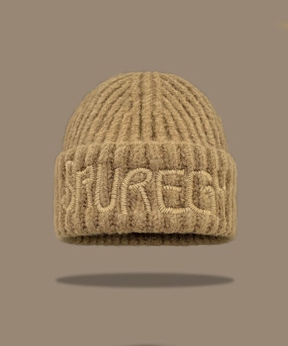 ロゴ刺繍カラーニット帽/ビーニー
