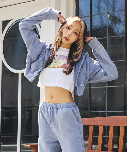 トゥンクプリントクロップTシャツ
