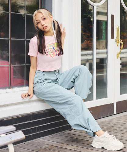 トゥンクプリントクロップTシャツ