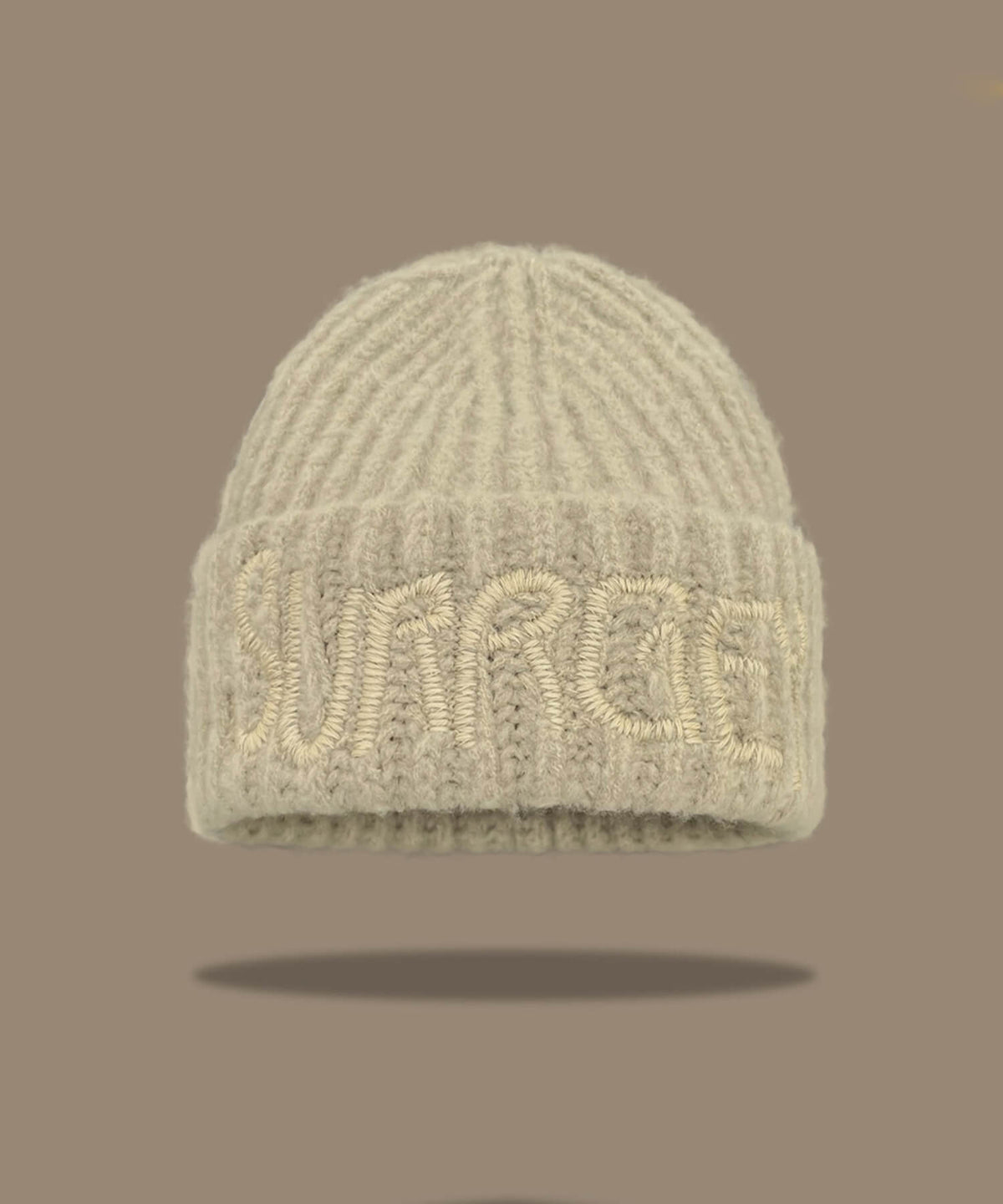 ロゴ刺繍カラーニット帽/ビーニー