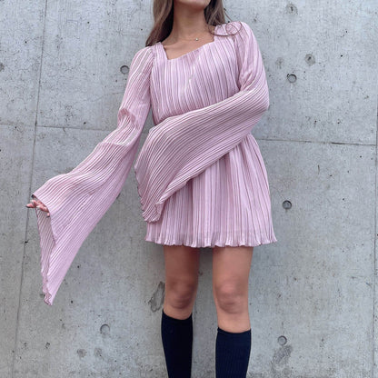 Pleated mini dress