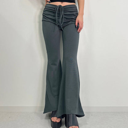 Gather flare pants