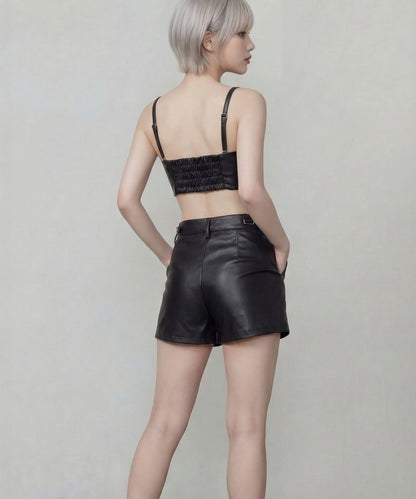 ビスチェ+2WAYフェイクレザーショートパンツ