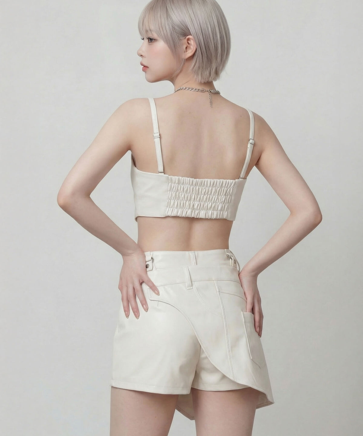 ビスチェ+2WAYフェイクレザーショートパンツ