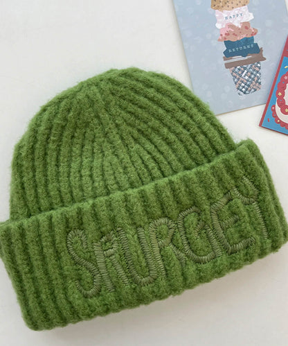 ロゴ刺繍カラーニット帽/ビーニー