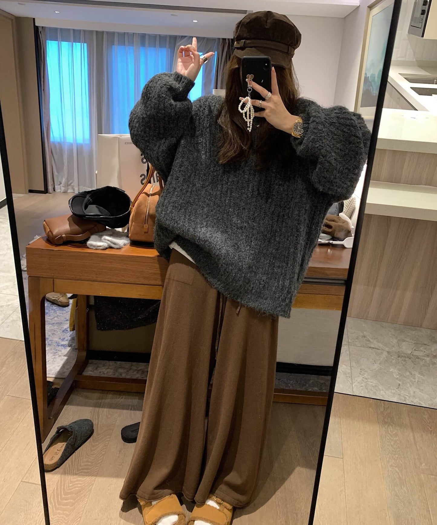ボリュームオーバーサイズニット