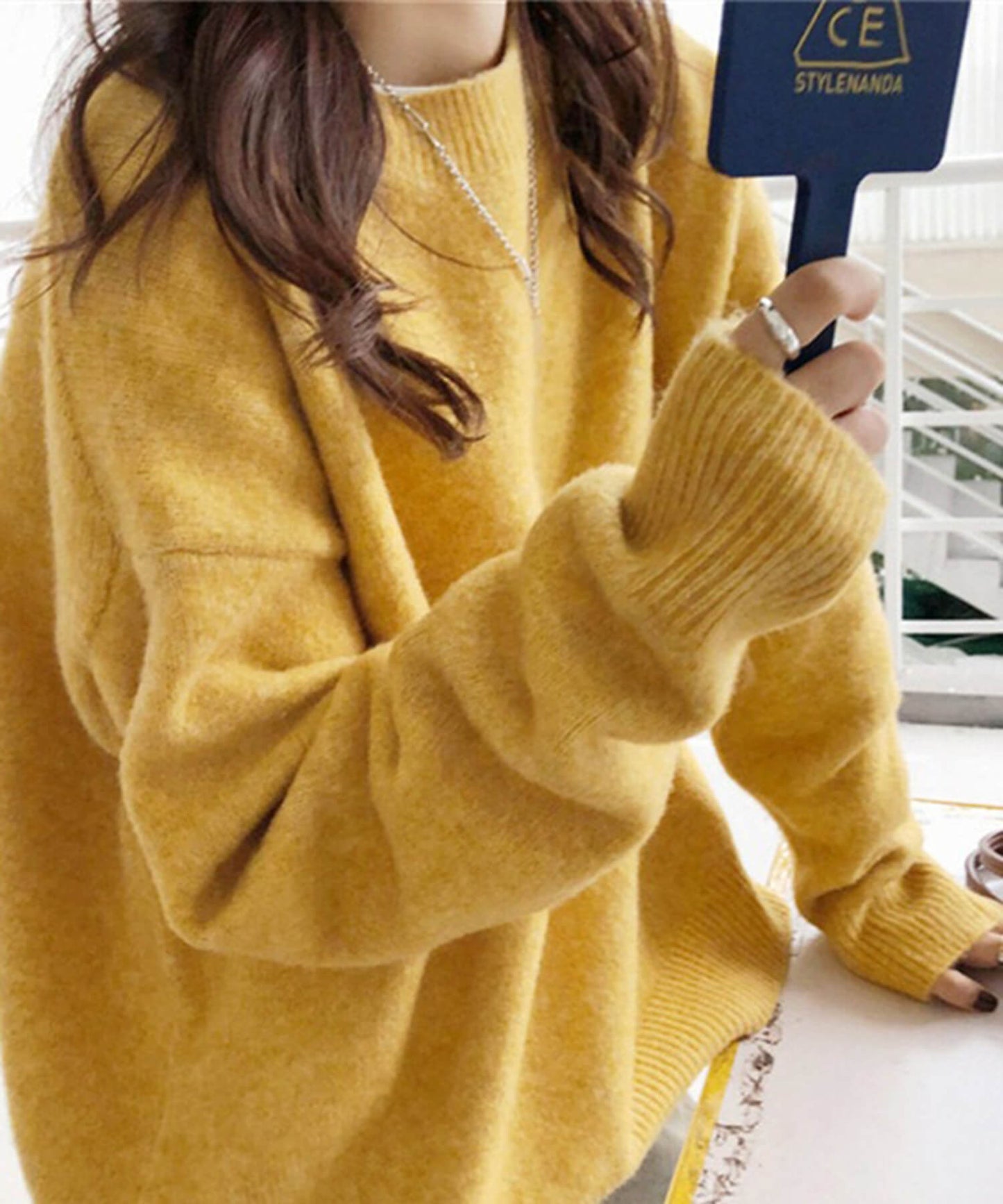 ニュアンスカラーもちふわニット