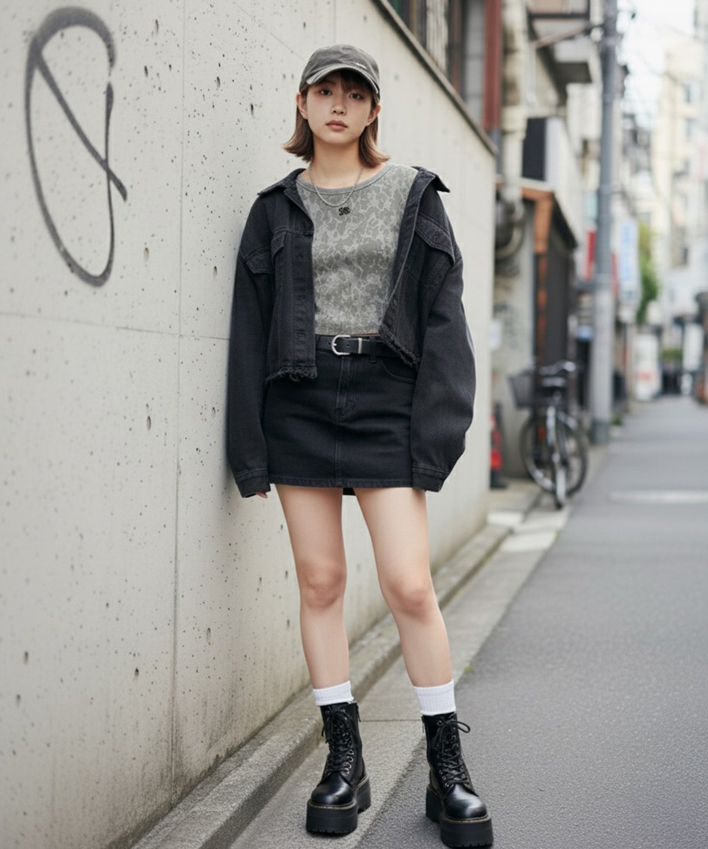 ロゴ刺繍クロップドTシャツ