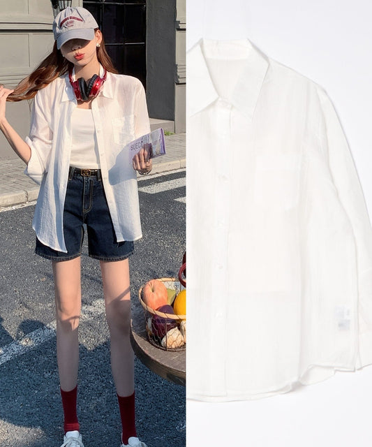 シアーシャツ+キャミ2点セット