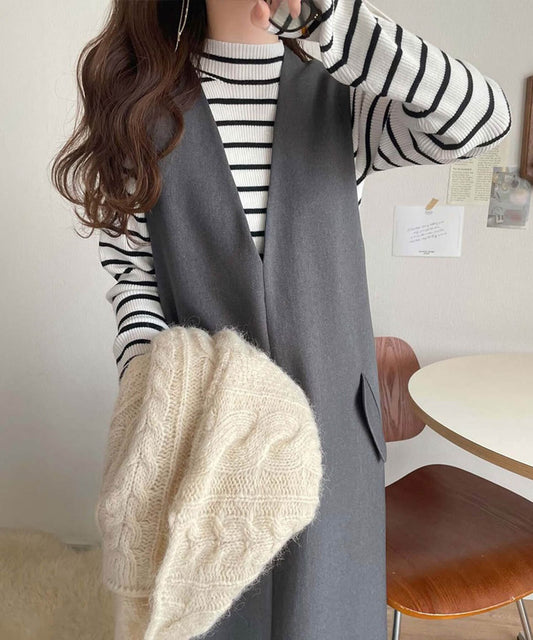 Vネックマキシワンピース/ジャンスカ