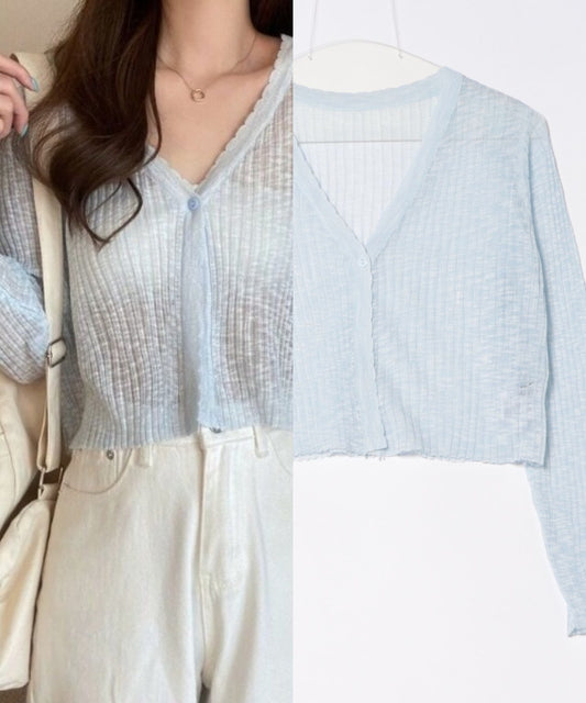 シアーリブカーディガン