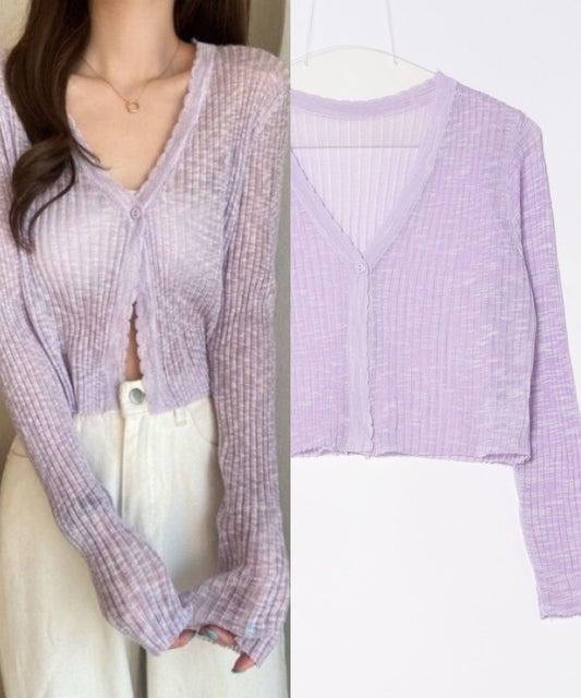 シアーリブカーディガン