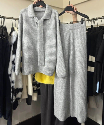 ニット＆パンツ2点セットアップ