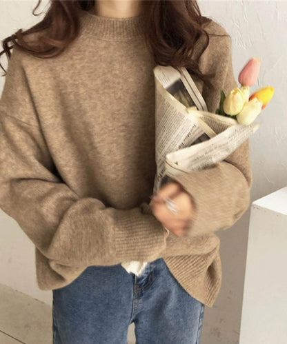 ニュアンスカラーもちふわニット