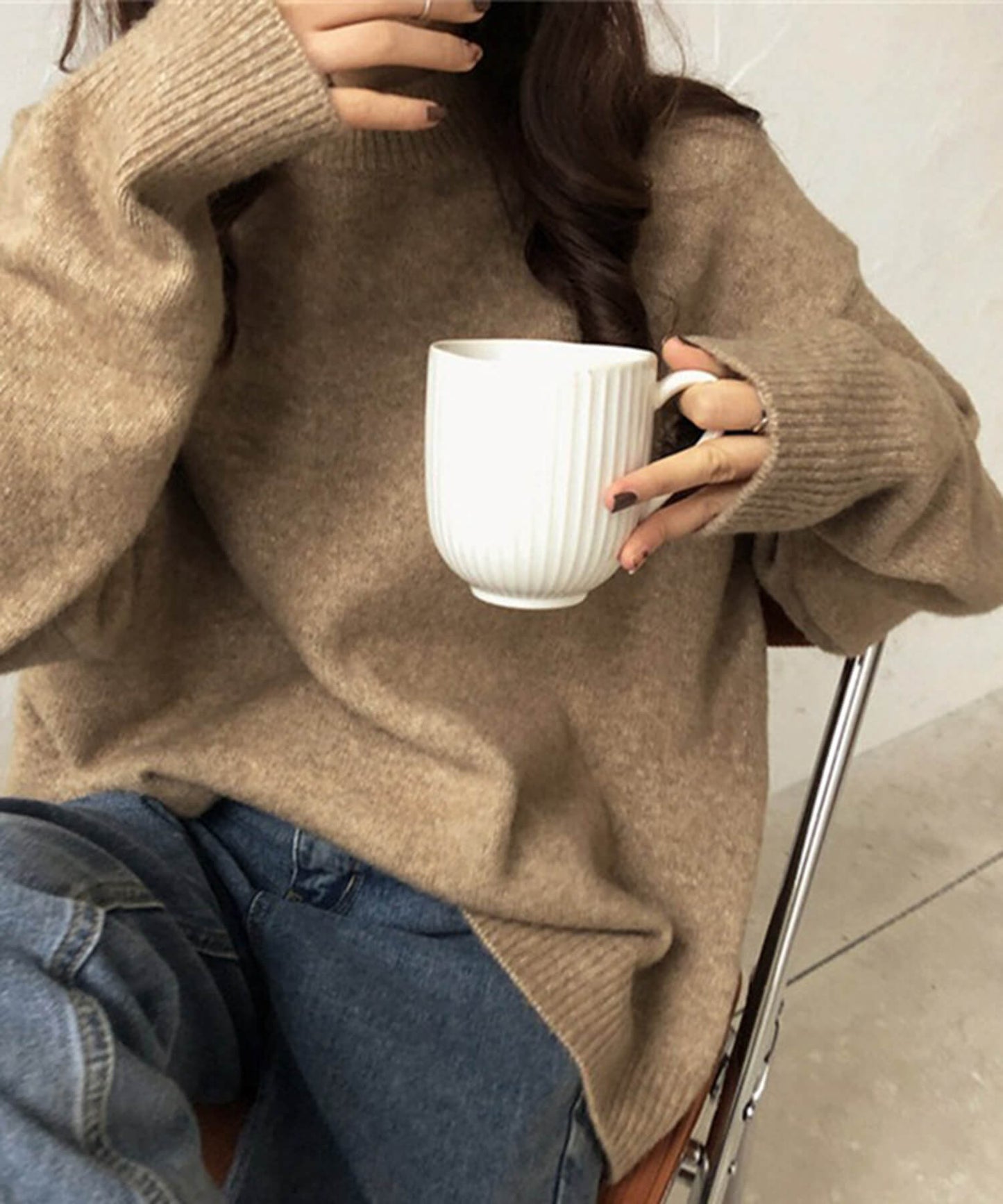 ニュアンスカラーもちふわニット