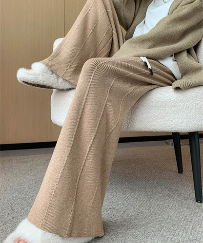 ラインデザインニットパンツ