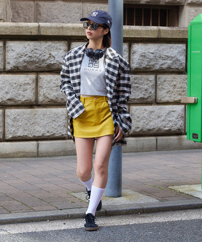 フェイクレザーミニスカート